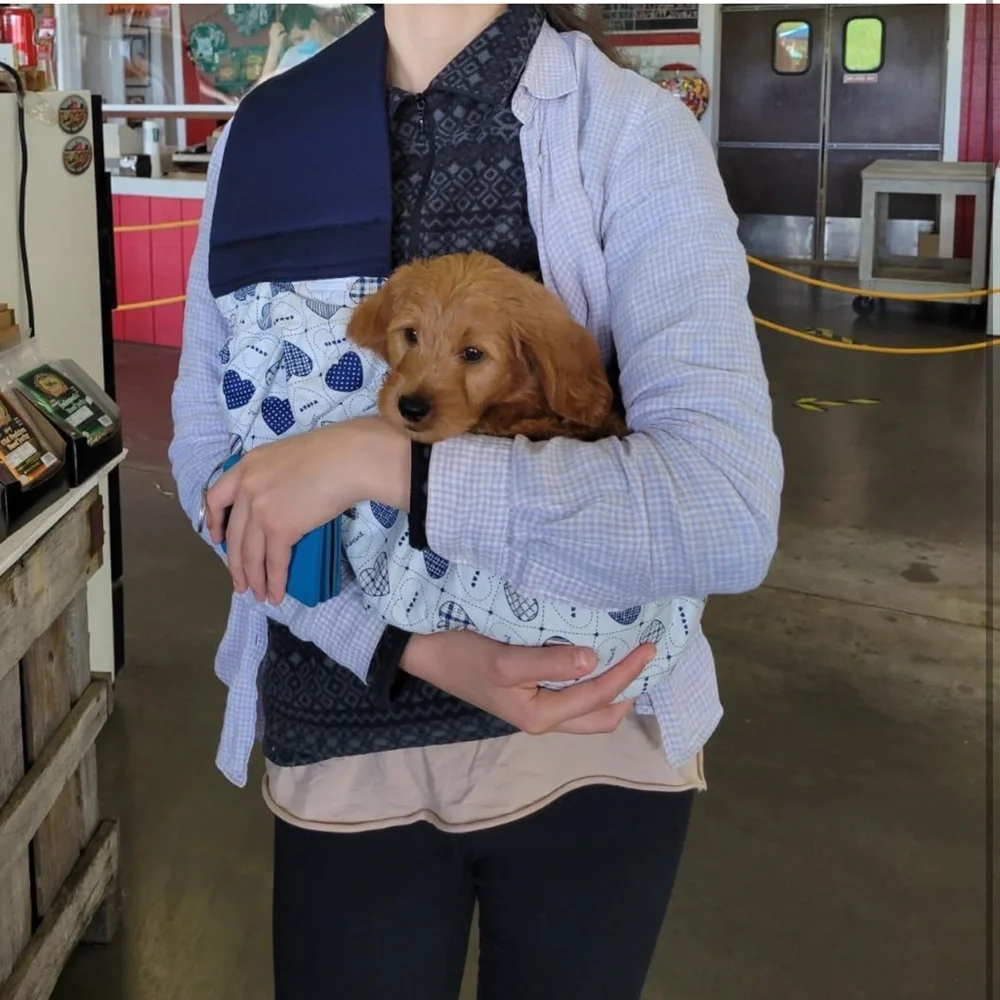 Navy Blue Dog Sling Carrier with Padded Strap